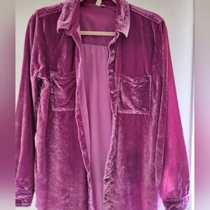Pilcro Anthropologie velvet blouse size S